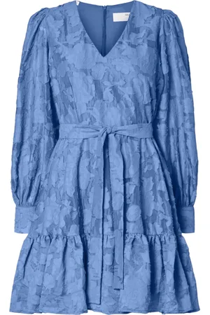 SELECTED Dames, Jurken, Blauw, Maat: XL Leer