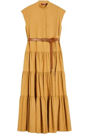 Max Mara Dames, Jurken, Geel, Maat: L Katoen