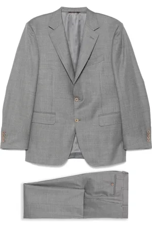 CANALI Heren, Pakken, Grijs, Maat: 2XL Wol