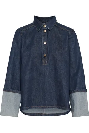 My Essential Wardrobe Dames, Blouses & Shirts, Blauw, Maat: 2XL Denim