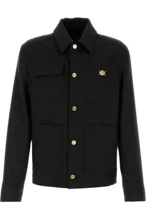 VERSACE Heren, Jassen, Zwart, Maat: L Wol