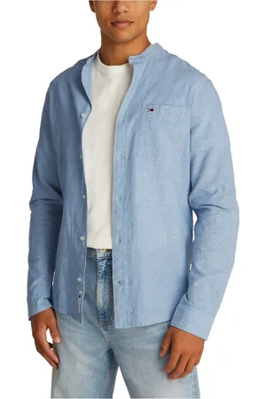 Tommy Hilfiger Heren, Overhemden, Blauw, Maat: M Linnen