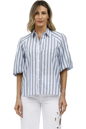 caliban Dames, Blouses & Shirts, Blauw, Maat: XL