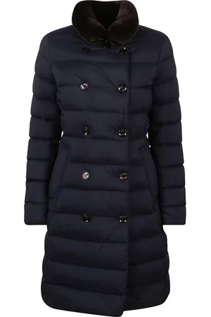 MOORER Dames, Mantels, Blauw, Maat: S Polyamide