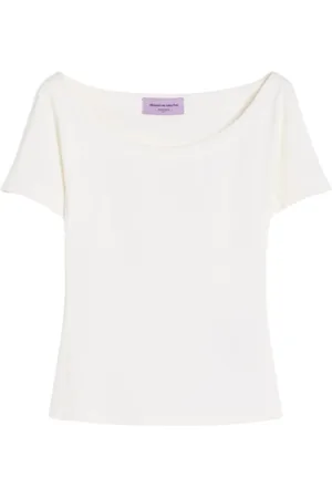 Max Mara Dames, Tops, Wit, Maat: M Katoen