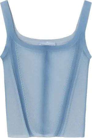 ERMANNO SCERVINO Dames, Tops, Blauw, Maat: L Katoen