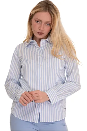Max Mara Dames, Blouses & Shirts, Blauw, Maat: XL Katoen