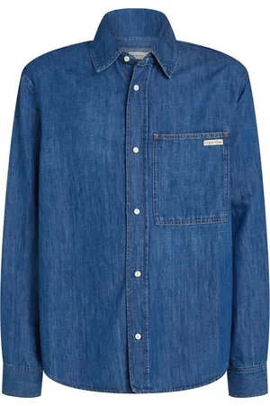 Calvin Klein Heren, Overhemden, Blauw, Maat: S Katoen