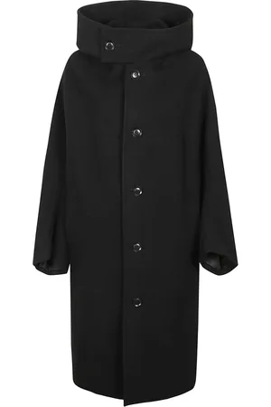 YOHJI YAMAMOTO Dames, Mantels, Zwart, Maat: S Wol