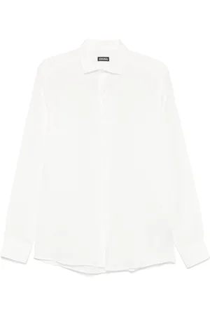 Ermenegildo Zegna Heren, Overhemden, Wit, Maat: 2XL Linnen