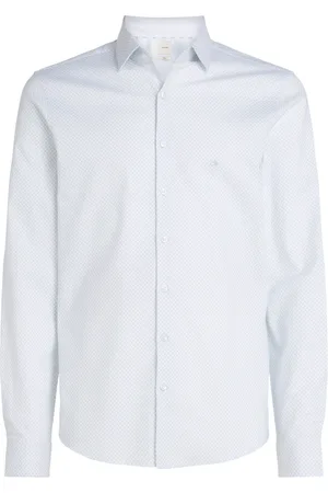 Calvin Klein Heren, Overhemden, Blauw, Maat: 2XL Katoen