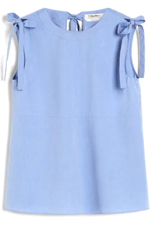 Max Mara Dames, Tops, Blauw, Maat: S Katoen
