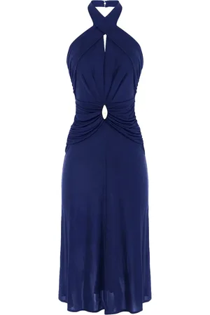 Elisabetta Franchi Dames, Jurken, Blauw, Maat: M Jersey