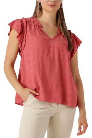 Mos Mosh Dames, Blouses & Shirts, Roze, Maat: M Linnen
