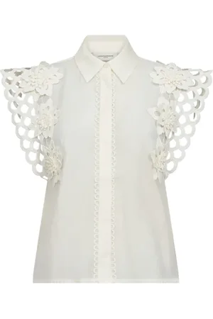 Copenhagen Muse Dames, Blouses & Shirts, Wit, Maat: M Poliester