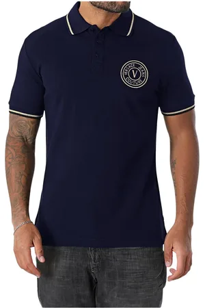 VERSACE Heren, Tops, Blauw, Maat: L Katoen