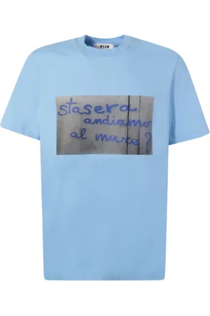 Msgm Heren, Tops, Blauw, Maat: XS Katoen
