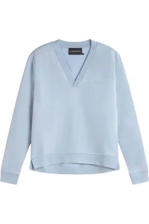 Karl Lagerfeld Dames, Sweatshirts & Hoodies, Blauw, Maat: S Katoen