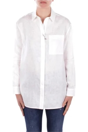 Max Mara Dames, Blouses & Shirts, Wit, Maat: XL Linnen