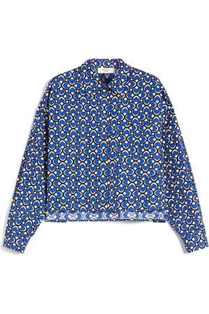 Max Mara Dames, Blouses & Shirts, Blauw, Maat: L Katoen