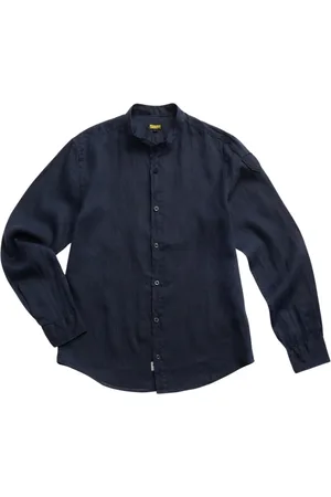 Blauer Heren, Overhemden, Blauw, Maat: L Linnen