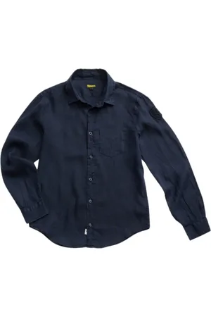 Blauer Heren, Overhemden, Blauw, Maat: L Linnen