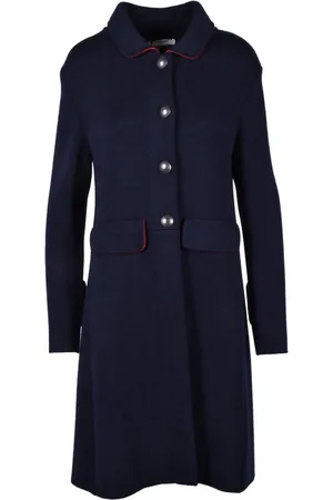 CHARLOTT Dames, Mantels, Blauw, Maat: L Wol
