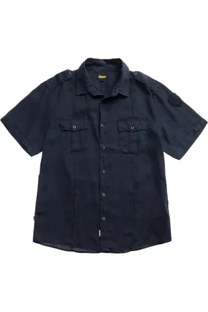 Blauer Heren, Overhemden, Blauw, Maat: L Linnen