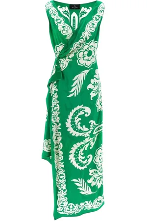 Etro Dames, Jurken, Groen, Maat: L Viscose