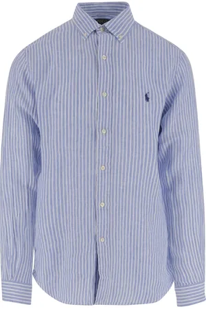 Ralph Lauren Heren, Overhemden, Blauw, Maat: XL Linnen