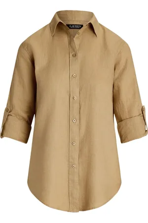 Ralph Lauren Dames, Blouses & Shirts, Bruin, Maat: M Linnen