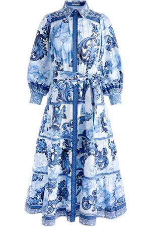 ALICE+OLIVIA Dames, Jurken, Blauw, Maat: M