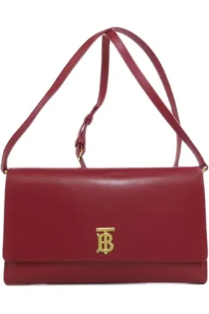 Burberry Dames, Pre-owned, Rood, Maat: ONE Size Leer