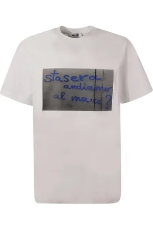 Msgm Heren, Tops, Wit, Maat: XS Katoen