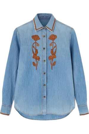 ERMANNO SCERVINO Dames, Blouses & Shirts, Blauw, Maat: M Denim