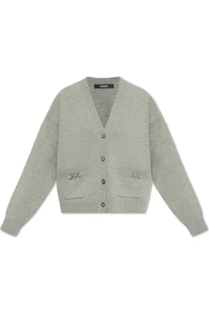 VERSACE Dames, Truien, Grijs, Maat: XS Wol