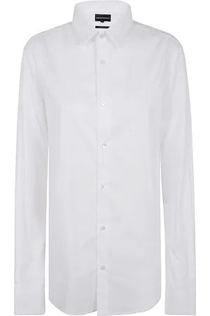 Emporio Armani Heren, Overhemden, Wit, Maat: L Katoen