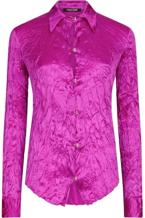 Roberto Cavalli Dames, Blouses & Shirts, Paars, Maat: L Zijde