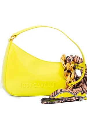 Roberto Cavalli Dames, Tassen, Geel, Maat: ONE Size Leer