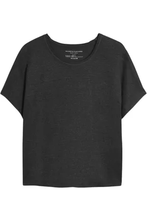 Majestic Dames, Tops, Zwart, Maat: M Katoen