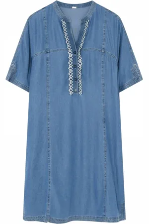 gustav Dames, Jurken, Blauw, Maat: XL Denim
