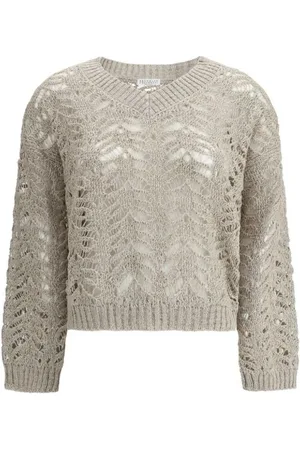 Brunello Cucinelli Dames, Truien, , Maat: L Linnen