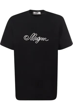 Msgm Heren, Tops, Zwart, Maat: M Katoen