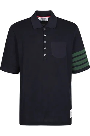 Thom Browne Heren, Tops, Blauw, Maat: S Piqué