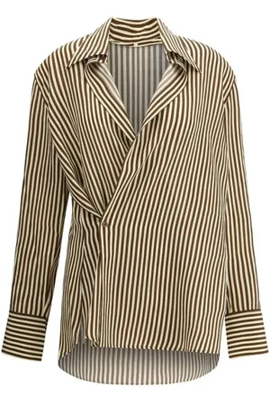 PETAR PETROV Dames, Blouses & Shirts, Bruin, Maat: 3XS Zijde
