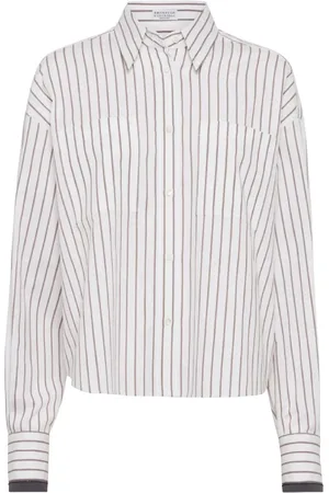 Brunello Cucinelli Dames, Blouses & Shirts, Wit, Maat: M Katoen