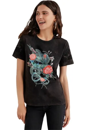Desigual Dames, Tops, Zwart, Maat: XS