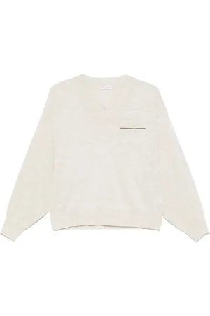 Brunello Cucinelli Dames, Truien, Grijs, Maat: M