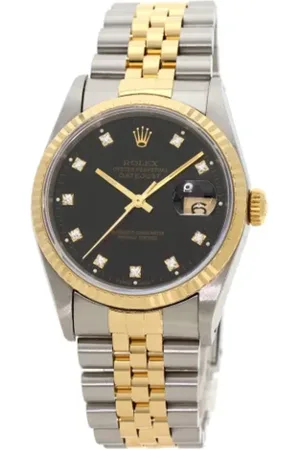 Rolex Heren, Pre-owned, Zwart, Maat: ONE Size Zijde
