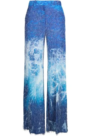 Roberto Cavalli Dames, Broeken, Blauw, Maat: S